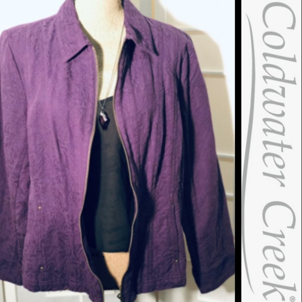 Coldwater Creek Purple Jacquard Jacket